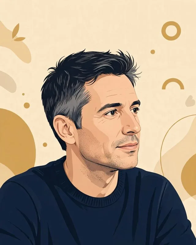Illustrated portrait of Johan Belder, author of The People Pleaser's Brain